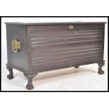 A South African mid 20th Century hardwood / stinkwood coffer / blanket box, the coffer with hinged