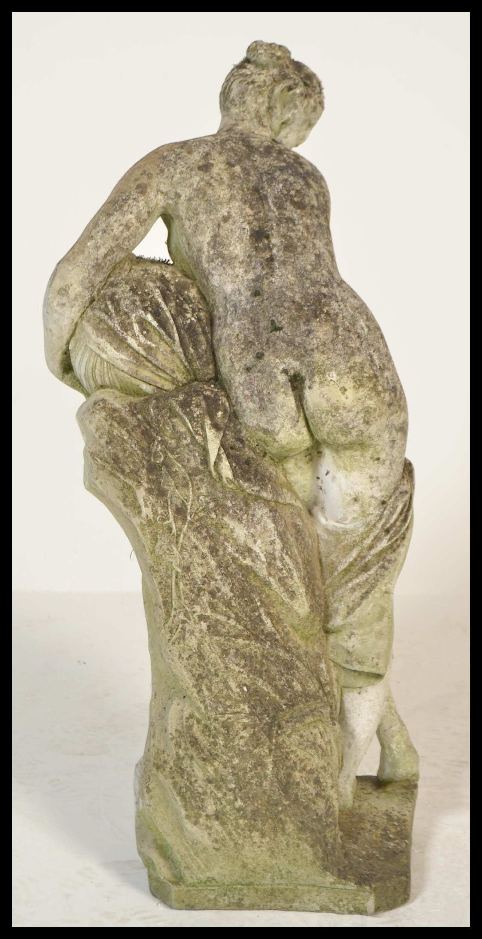 A 20th Century cast concrete composite weathered garden stoneware figurine in the form of a - Image 5 of 5