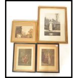 A collection of antique style prints to include two French lithograph prints after F. Wheathy