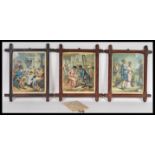 A collection of three vintage early 20th Century ecclesiastical picture frames in the Arts and