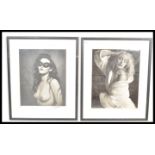 A pair of large framed and glazed nude / erotic photographic prints one with Ilford Gallery stamp.