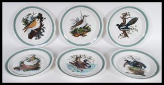 A set of six vintage 1970's Portmeirion Birds of Britain by E Donovan dinner plates to include Black