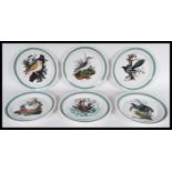 A set of six vintage 1970's Portmeirion Birds of Britain by E Donovan dinner plates to include Black