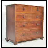 A rare 19th Century Victorian mahogany attic chest of drawers / chest on chest raised on bun feet.