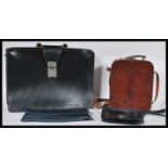 A selection of three vintage retro bags to include a brown leather satchel bag by Bosboom, a small