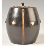 19TH CENTURY ANGLO-INDIAN EBONY TOBACCO POT