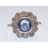 An impressive 18ct white gold sapphire and diamond