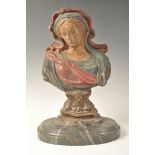 19TH CENTURY PAPIER MACHE STUDY SCULPTURE OF MARY