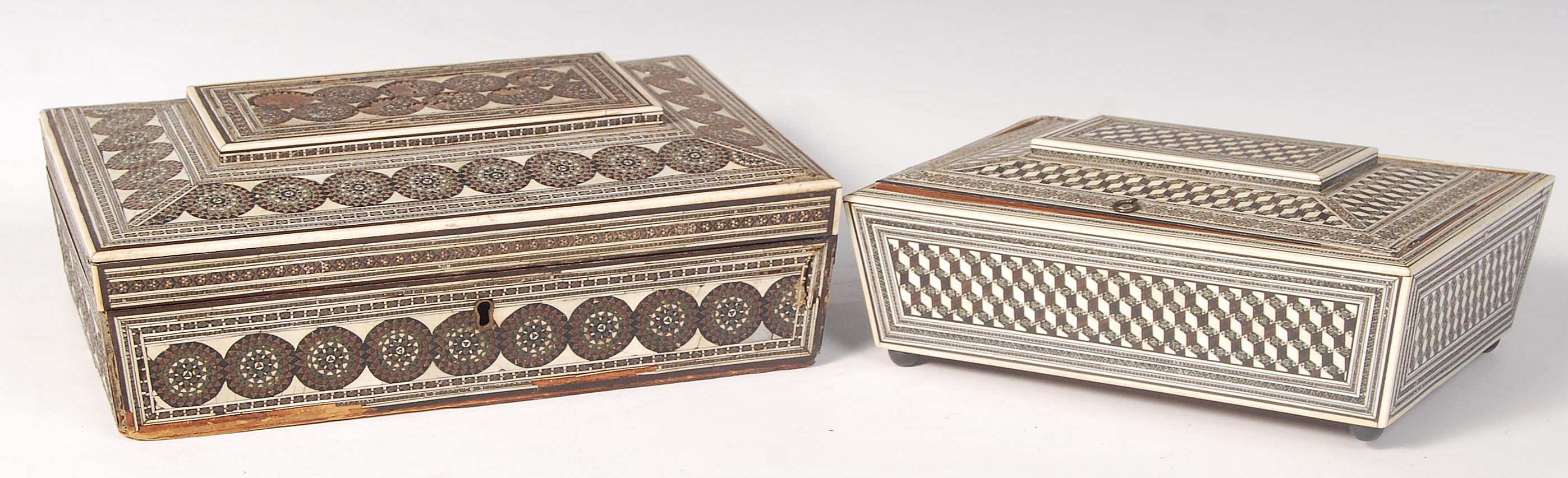 TWO 19TH CENTURY ANGLO INDIAN VIZAGAPATAM BOXES