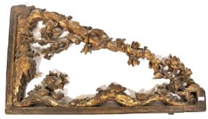 QING DYNASTY LARGE CHINESE GILT WOOD ARCHED ARCHIT
