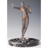 EARLY 20TH CENTURY ART DECO SPELTER FIGURINE ON MA