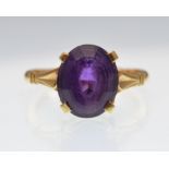 18CT GOLD AND AMETHYST RING