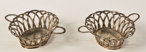 PAIR OF 18TH CENTURY GEORGE II HALLMARKED SILVER B