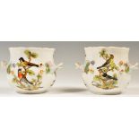 A PAIR OF 19TH CENTURY MEISSEN AR STYLE ICE PAIL -
