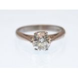 18CT WHITE GOLD AND DIAMOND SOLITAIRE RING