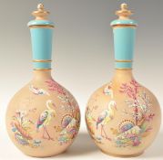 PAIR OF 19TH CENTURY DUDSON MANNER HAND PAINTED ON