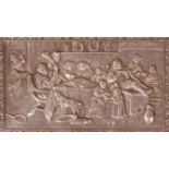 DUTCH SILVER HALLMARKED PANEL DEPICTING A TAVERN S