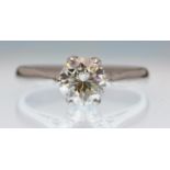 PLATINUM AND DIAMOND SOLITAIRE RING