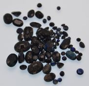 A packet of mixed cut sapphire loose gemstones. La