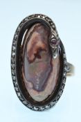 VICTORIAN OPAL DIAMOND AND RUBY SNAKE RING