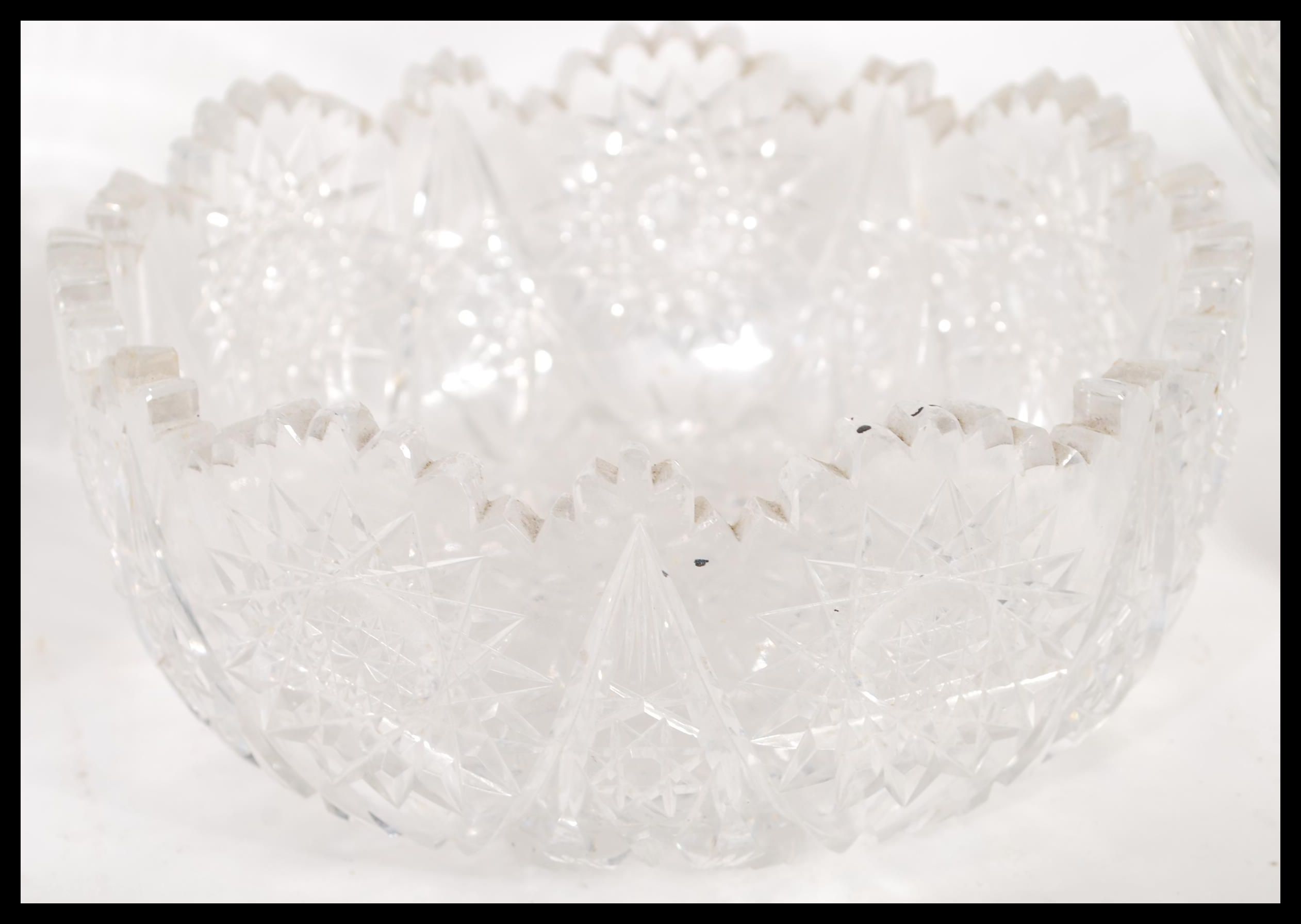 A collection of late 19th Century / early 20th Century cut glassware to include a punch bowl - Image 4 of 5