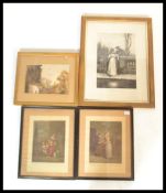 A collection of antique style prints to include two French lithograph prints after F. Wheathy