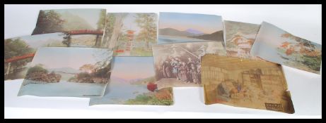 A collection of ten late 19th Century Victorian hand - tinted albumen print photographs, the