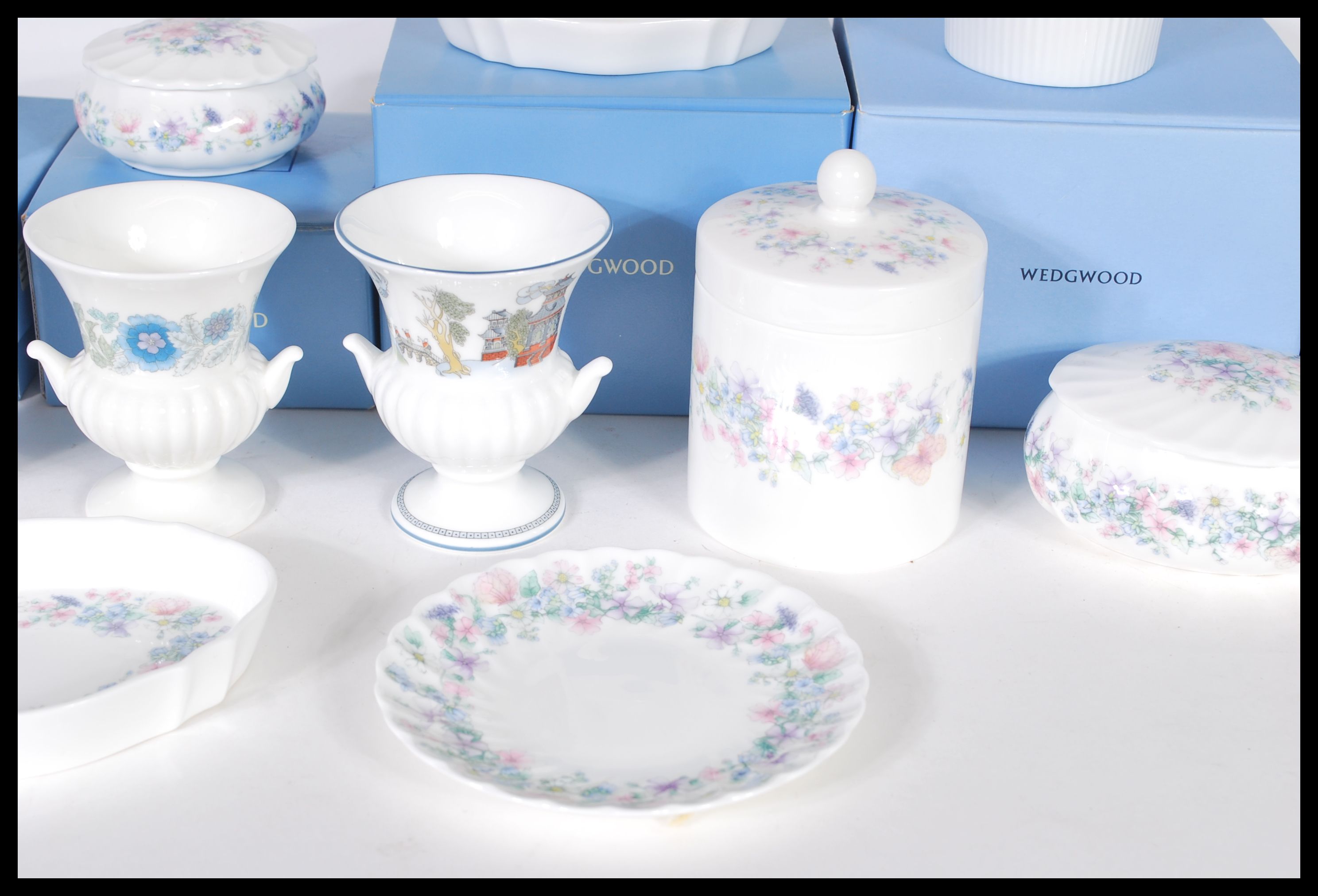 A collection of mostly boxed Wedgwood ceramics in the Angela pattern to include various vases, - Image 4 of 5