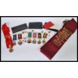 Masonic / Lodge Interest. A collection of Order Of Buffalo items to include sashs, cufflinks,