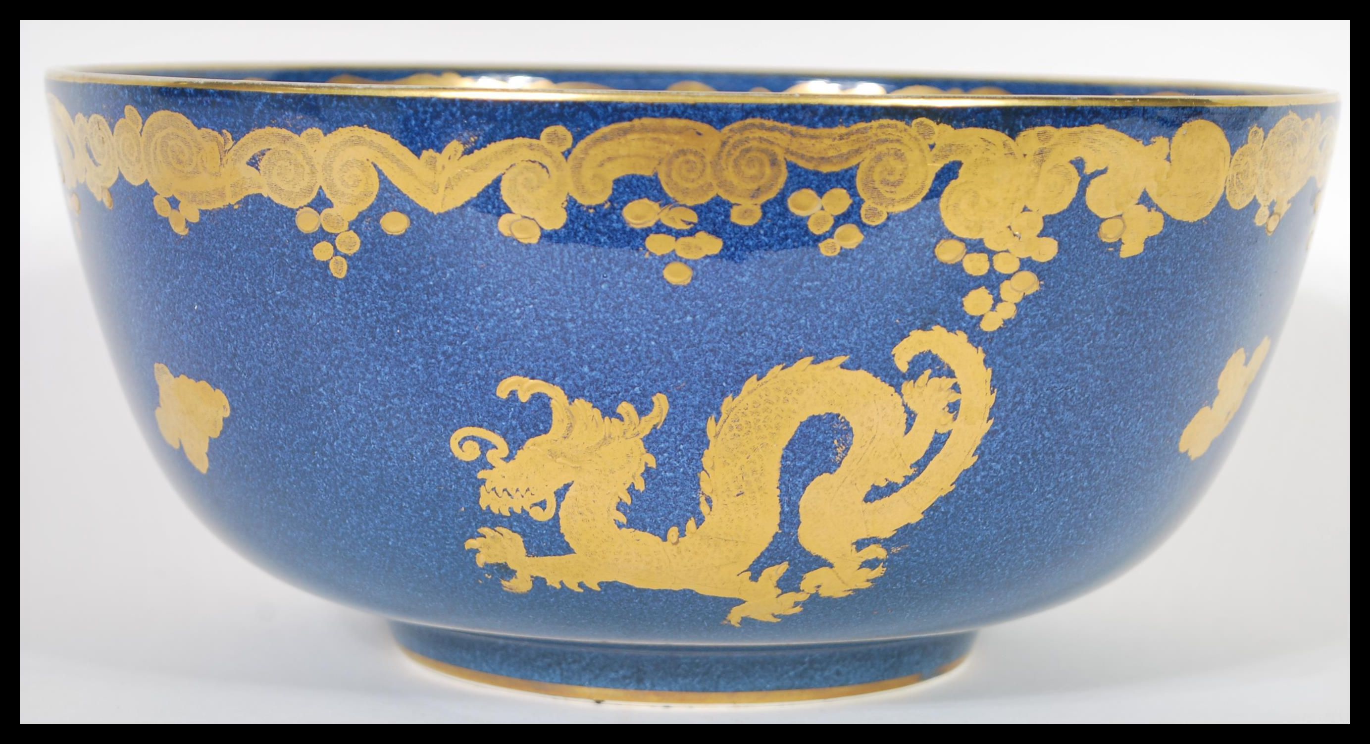 A vintage 20th Century Chinese influences dragon centerpiece bowl of good proportions having a - Image 2 of 6