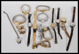 A collection of vintage 20th Century ladies cocktail watches to include makers such as Oris, Avia,