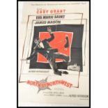 Two vintage retro informational posters to include Alfred Hitchcock's North by Northwest released by