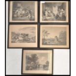 A collection of framed and glazed 19th Century etchings to include 'Sancho and the Duchess' after C.