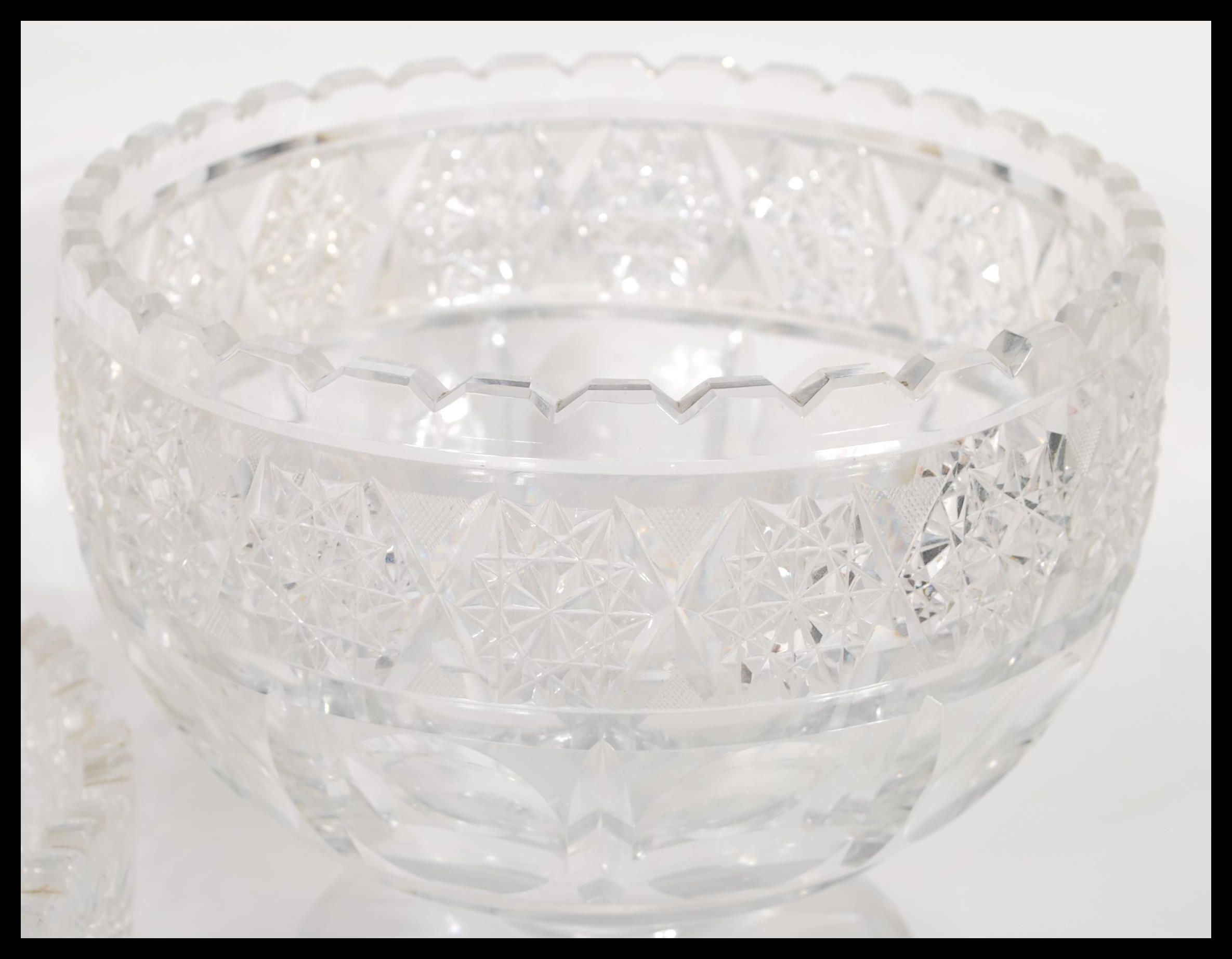 A collection of late 19th Century / early 20th Century cut glassware to include a punch bowl - Image 5 of 5