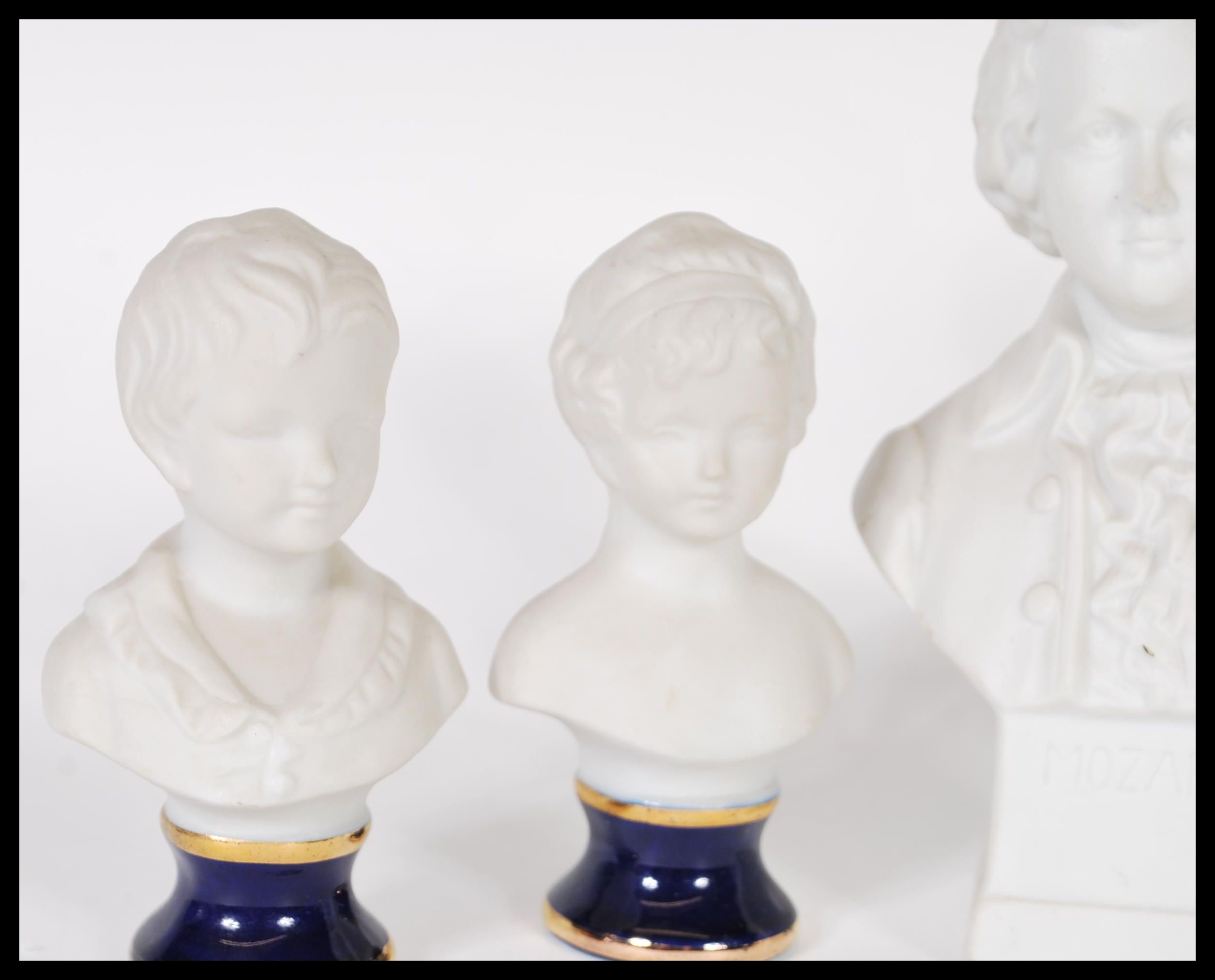 A set of six biscuit porcelain parian ware bisque ceramic busts dating from the 19th Century to - Image 2 of 11