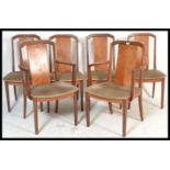 A set of six retro 20th Century G Plan teak wood Fresco dining chairs ( two being carvers ), splay