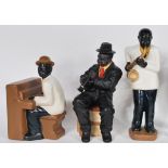 A collection of vintage Jazz band figurines, to include trumpet player, saxophone, singers,