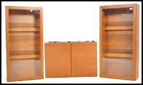 A retro 20th Century teak wood modular wall system by Tapley, the system consisting of three units