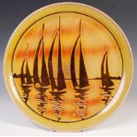 POOLE POTTERY AEGEAN 1970'S YACHT PLATE DESIGNED BY LESLIE ELSDEN