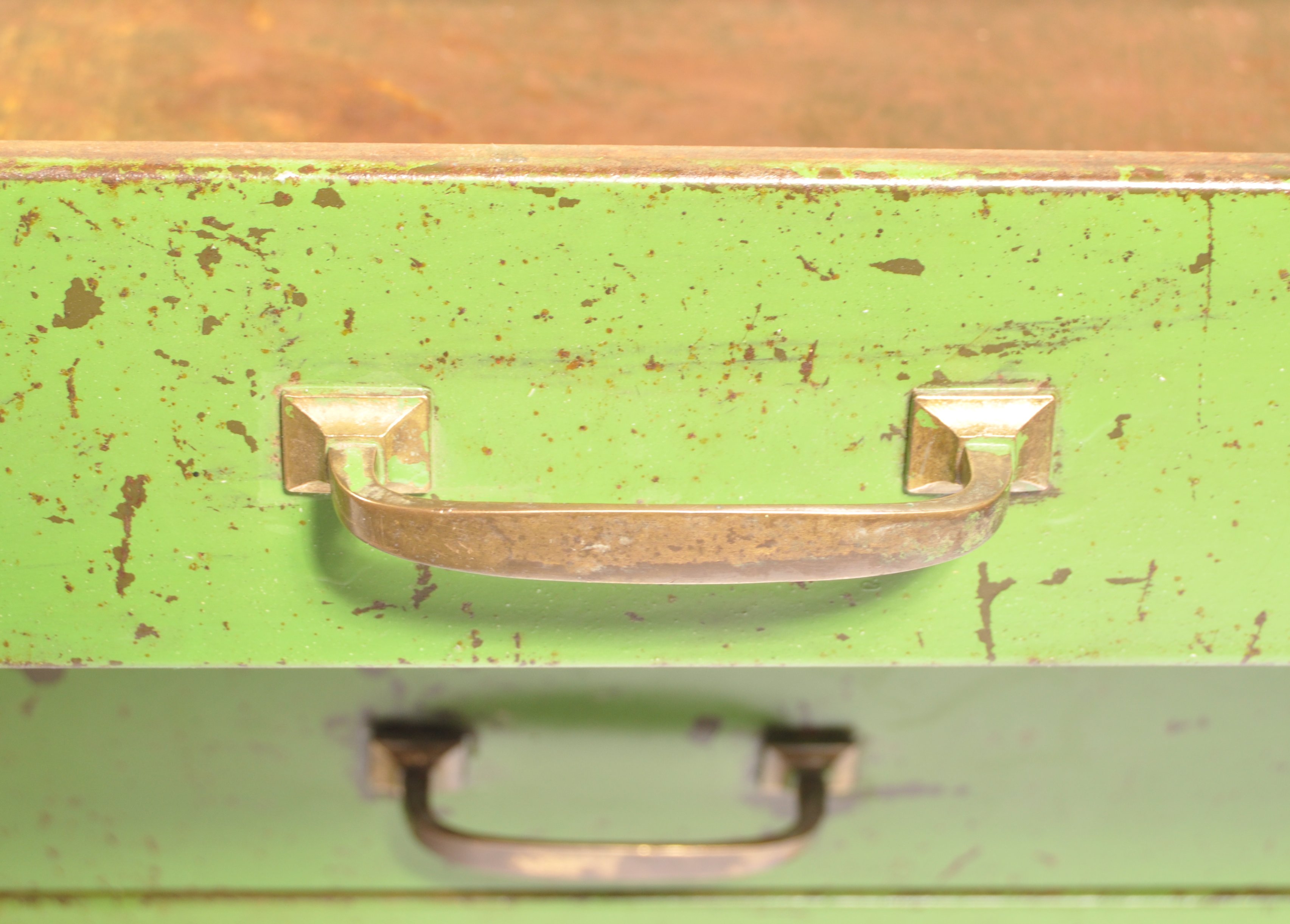 INDUSTRIAL VINTAGE STEEL PLAN CHEST WITH BRASS INDEX HOLDERS - Image 8 of 8