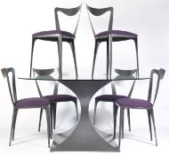 CONTEMPORARY TIFFANY CHAIRS AND CAPRICORN TABLE BY TOM FAULKNER