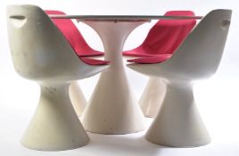 ARKANA 1960'S MUSHROOM DINING TABLE AND CHAIRS BY MAURICE BURKE