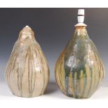 20TH CENTURY STUDIO ART POTTERY DRIP GLAZE TABLE LAMPS