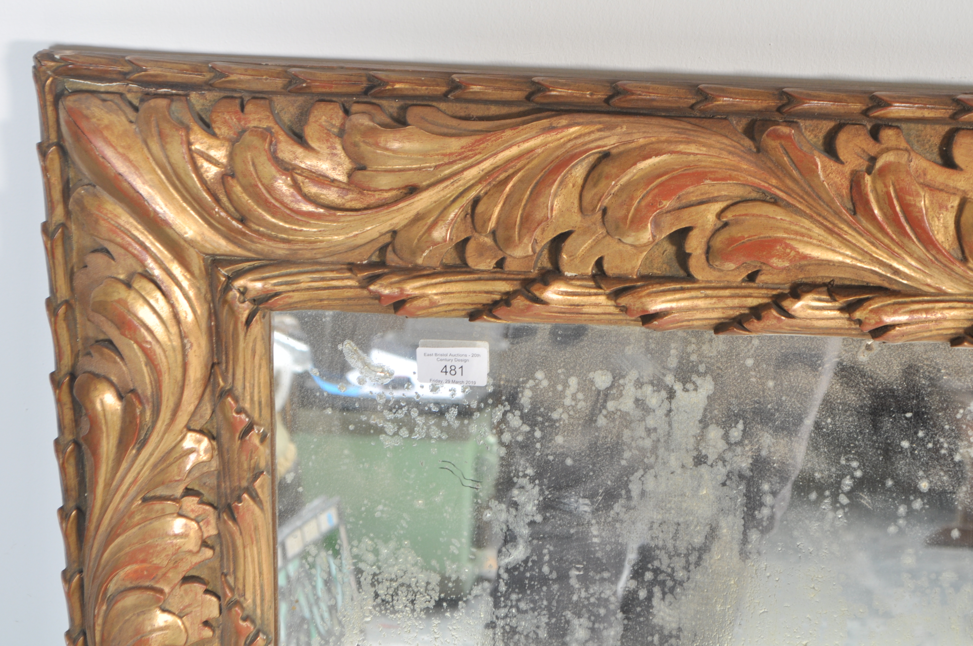 LARGE 19TH CENTURY GILT AND GESSO WORKED FLORENTINE MIRROR - Image 6 of 6