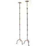 RETRO VINTAGE STEEL TALL ECCLESIASTICAL CANDLE STICK HOLDERS