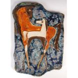 HELMUT SCHAFFENACKER SUPERB VINTAGE STUDIO POTTERY WALL PLAQUE