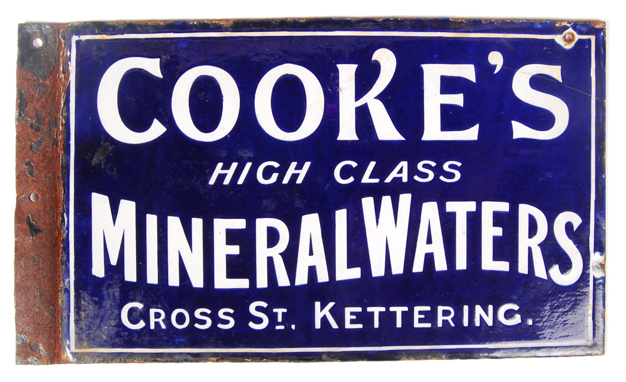 ANTIQUE VINTAGE DOUBLE SIDED ENAMEL SIGN ' COOKE'S MINERAL WATER ' - Image 2 of 4