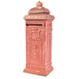 BRITISH VICTORIAN STYLE CAST IRON RED E.R PILLAR POST BOX