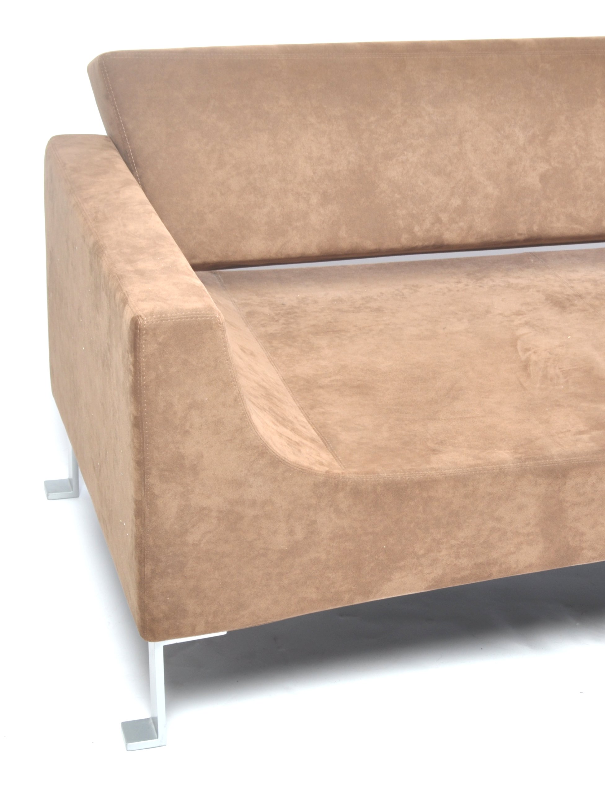 ANTIDIVA MR NILSSON FAUX SUEDE LEATHER SOFA SETTEE BY DUILIO FORTE - Image 2 of 6