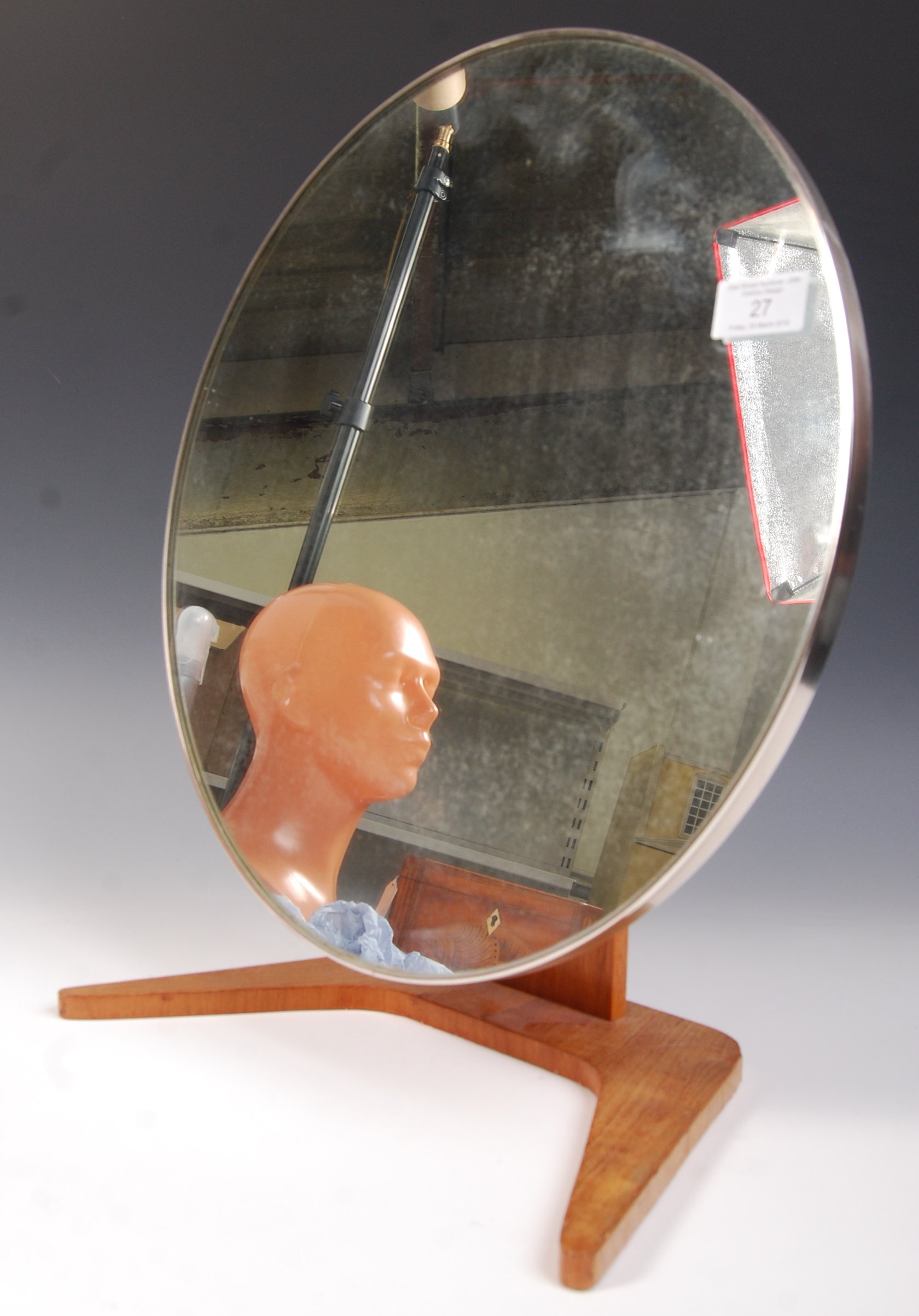 DANISH 20TH CENTURY TEAK WOOD DRESSING TABLE MIRROR - Image 2 of 4